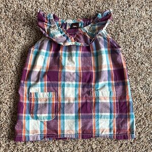 Tea Collection Purple Plaid Ruffle Cotton Dress Baby Girl 18-24 months